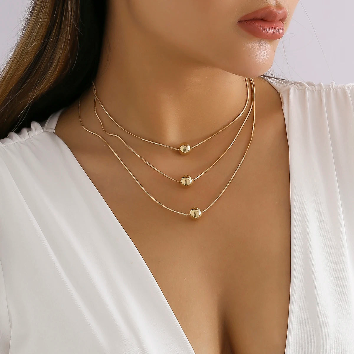 Ingemark Gothic Layered Big Ball Pendant Choker Necklace Women Punk Chunky Thick Box Clavicle Chain Grunge Jewelry Steampunk Men