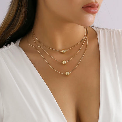 Ingemark Gothic Layered Big Ball Pendant Choker Necklace Women Punk Chunky Thick Box Clavicle Chain Grunge Jewelry Steampunk Men