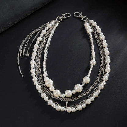 Exquisite Luxury Imitation Pearl Trousers Hipster Pant Jean Keychain for Men Punk Trousers Jeans Keyring HipHop Jewelry