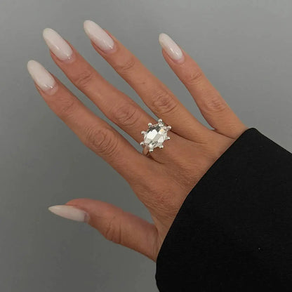Ingemark Personalized Colorful Rhinestone Adjustable Opening Ring for Women Retro Acrylic Stackable Knuckle Ring Y2K Accessory