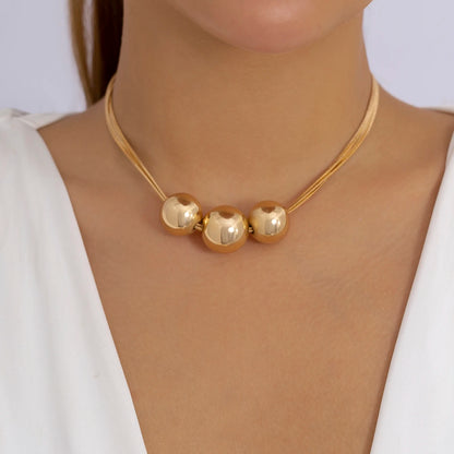 Ingemark Gothic Layered Big Ball Pendant Choker Necklace Women Punk Chunky Thick Box Clavicle Chain Grunge Jewelry Steampunk Men