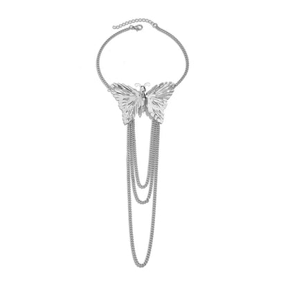 Ingemark Boho Exquisite Big Butterfly Tassel Arm Chain Bracelet Women Wedding Bridal Vintage Adjustable Bracelets Hand Jewelry