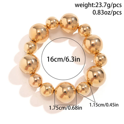 Ingemark Goth Vintage Big CCB Chain Bracelets Women Trendy Classic Elastic Strand Beads Charm Bangles Grunge Couple Hand Jewelry