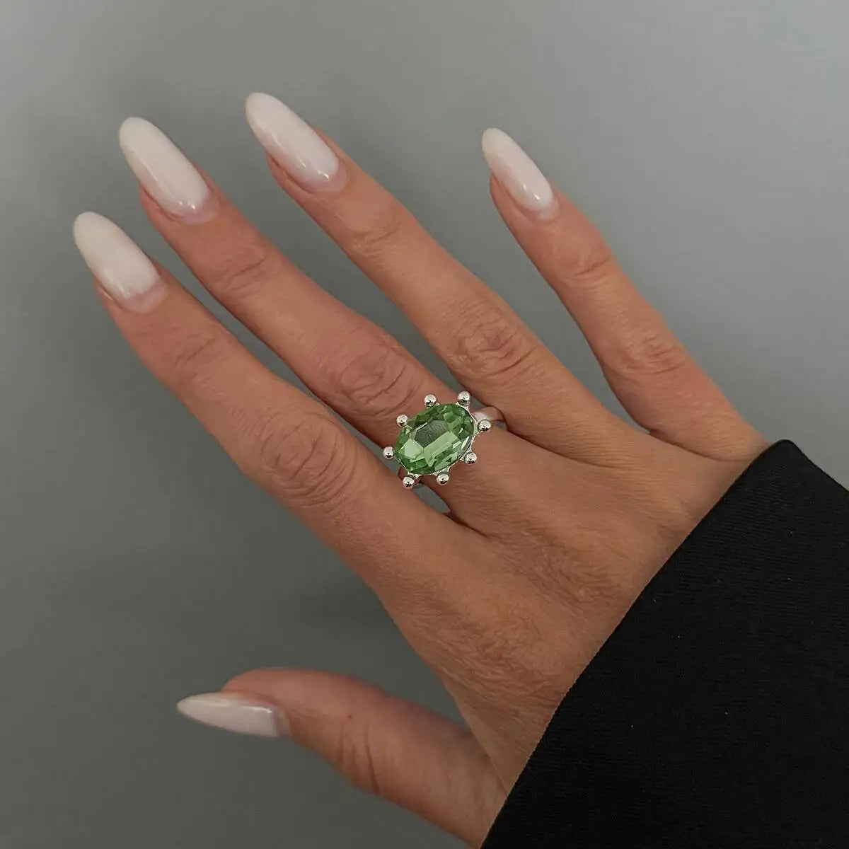 Ingemark Personalized Colorful Rhinestone Adjustable Opening Ring for Women Retro Acrylic Stackable Knuckle Ring Y2K Accessory