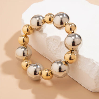 Ingemark Goth Vintage Big CCB Chain Bracelets Women Trendy Classic Elastic Strand Beads Charm Bangles Grunge Couple Hand Jewelry