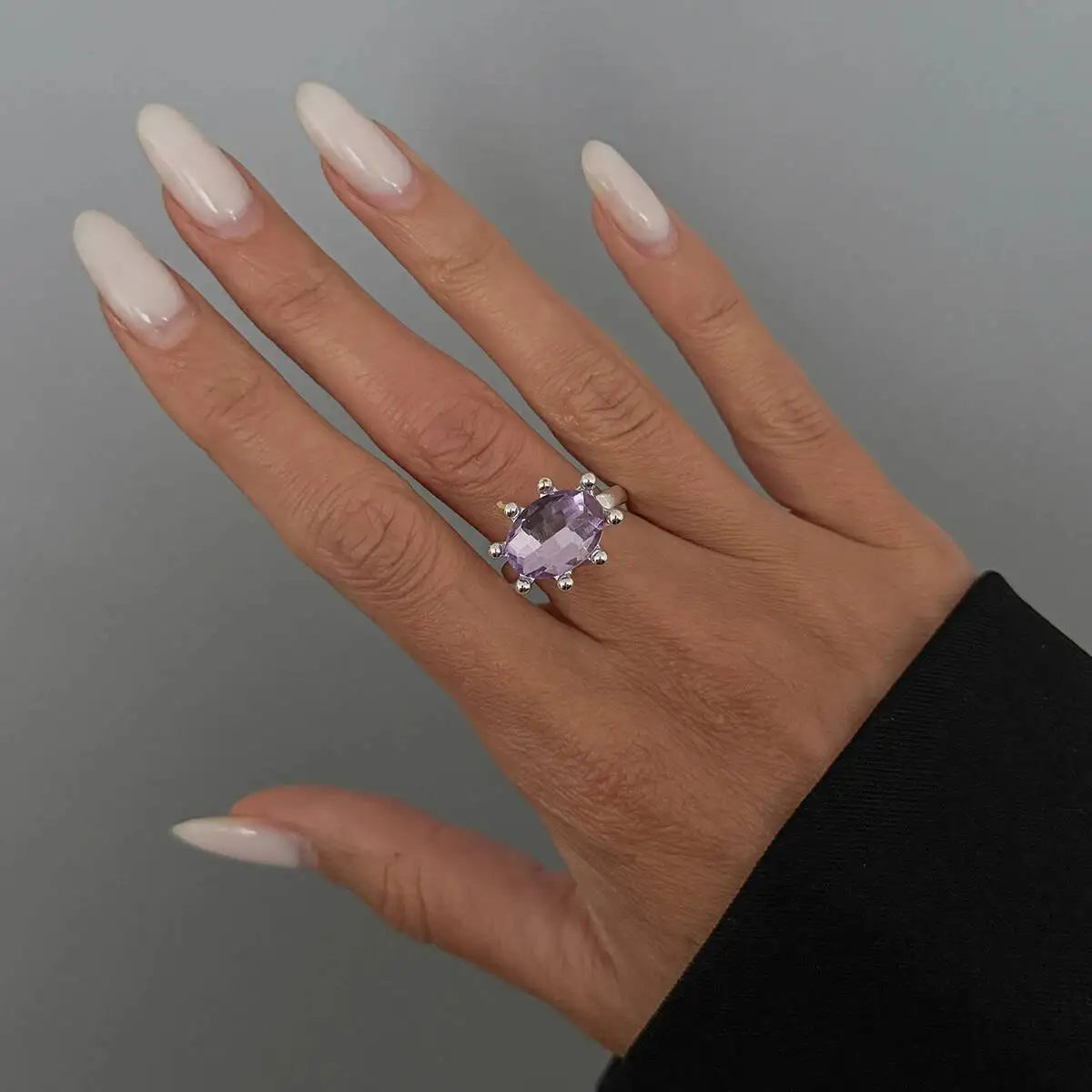 Ingemark Personalized Colorful Rhinestone Adjustable Opening Ring for Women Retro Acrylic Stackable Knuckle Ring Y2K Accessory