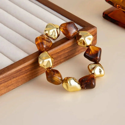 6 Style Boho Punk Geometric Acrylic Resin Elasticity Bangles for Women Vintage CCB Beads Bangle Bracelets Charm Jewelry