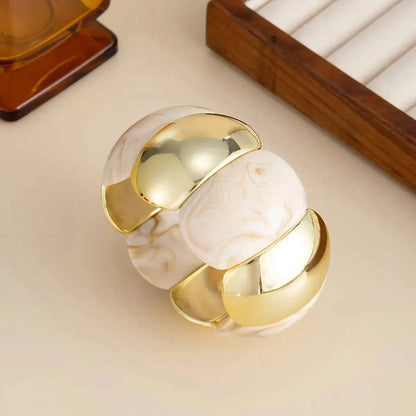 6 Style Boho Punk Geometric Acrylic Resin Elasticity Bangles for Women Vintage CCB Beads Bangle Bracelets Charm Jewelry
