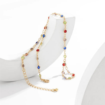 Boho Creative Simple Crystal Finger Bracelet For Women Gold Color Link Chains Connecting Hand Harness Bangles Y2K Jewelry Gift