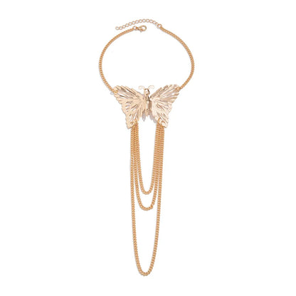 Ingemark Boho Exquisite Big Butterfly Tassel Arm Chain Bracelet Women Wedding Bridal Vintage Adjustable Bracelets Hand Jewelry