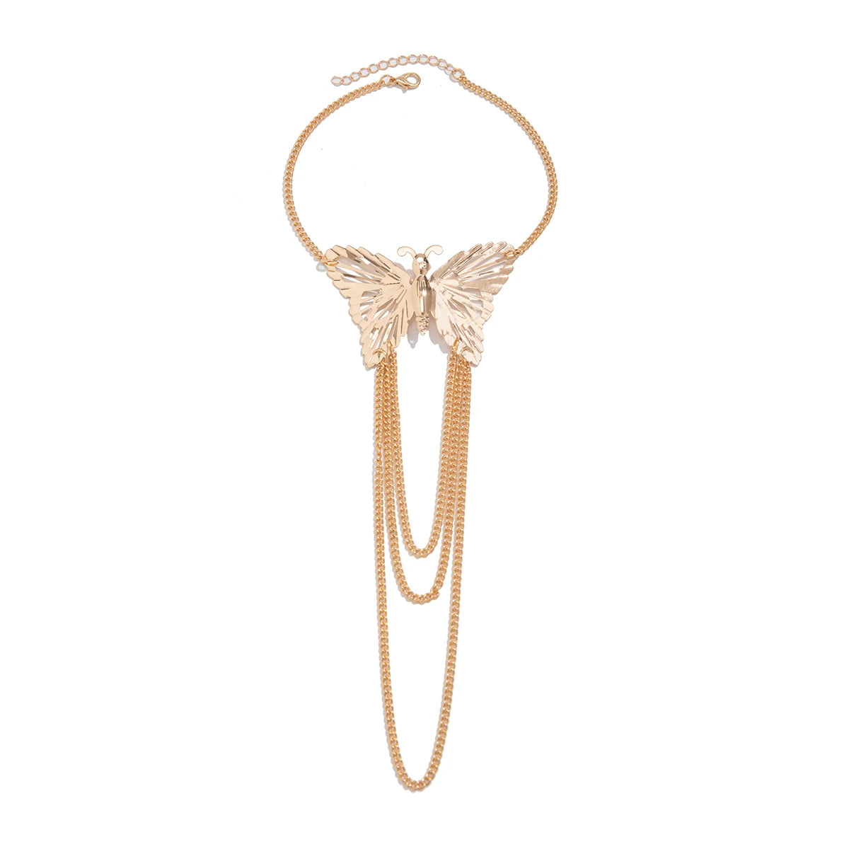 Ingemark Boho Exquisite Big Butterfly Tassel Arm Chain Bracelet Women Wedding Bridal Vintage Adjustable Bracelets Hand Jewelry