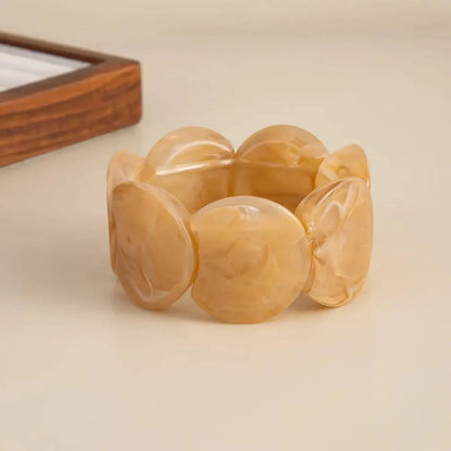 6 Style Boho Punk Geometric Acrylic Resin Elasticity Bangles for Women Vintage CCB Beads Bangle Bracelets Charm Jewelry
