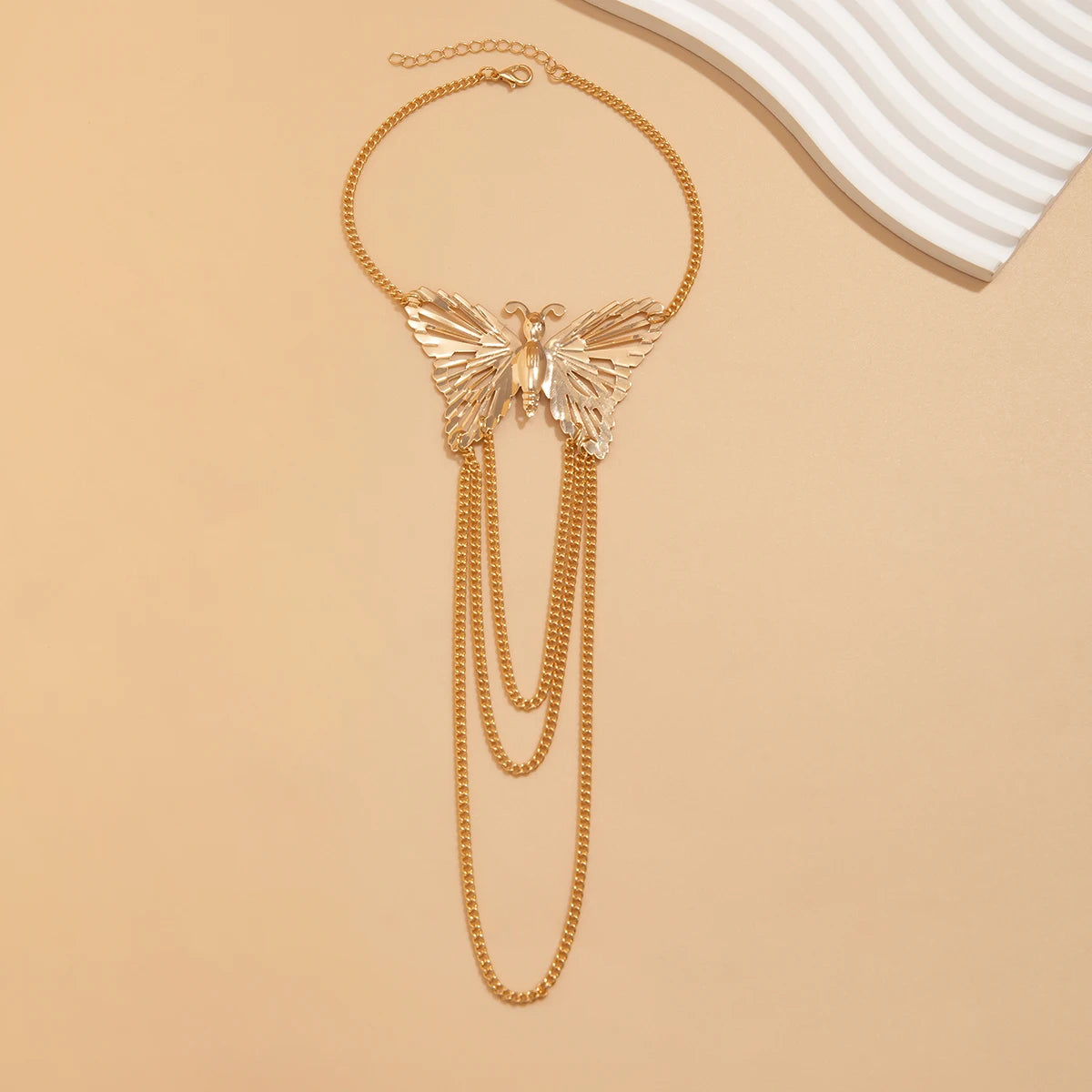 Ingemark Boho Exquisite Big Butterfly Tassel Arm Chain Bracelet Women Wedding Bridal Vintage Adjustable Bracelets Hand Jewelry