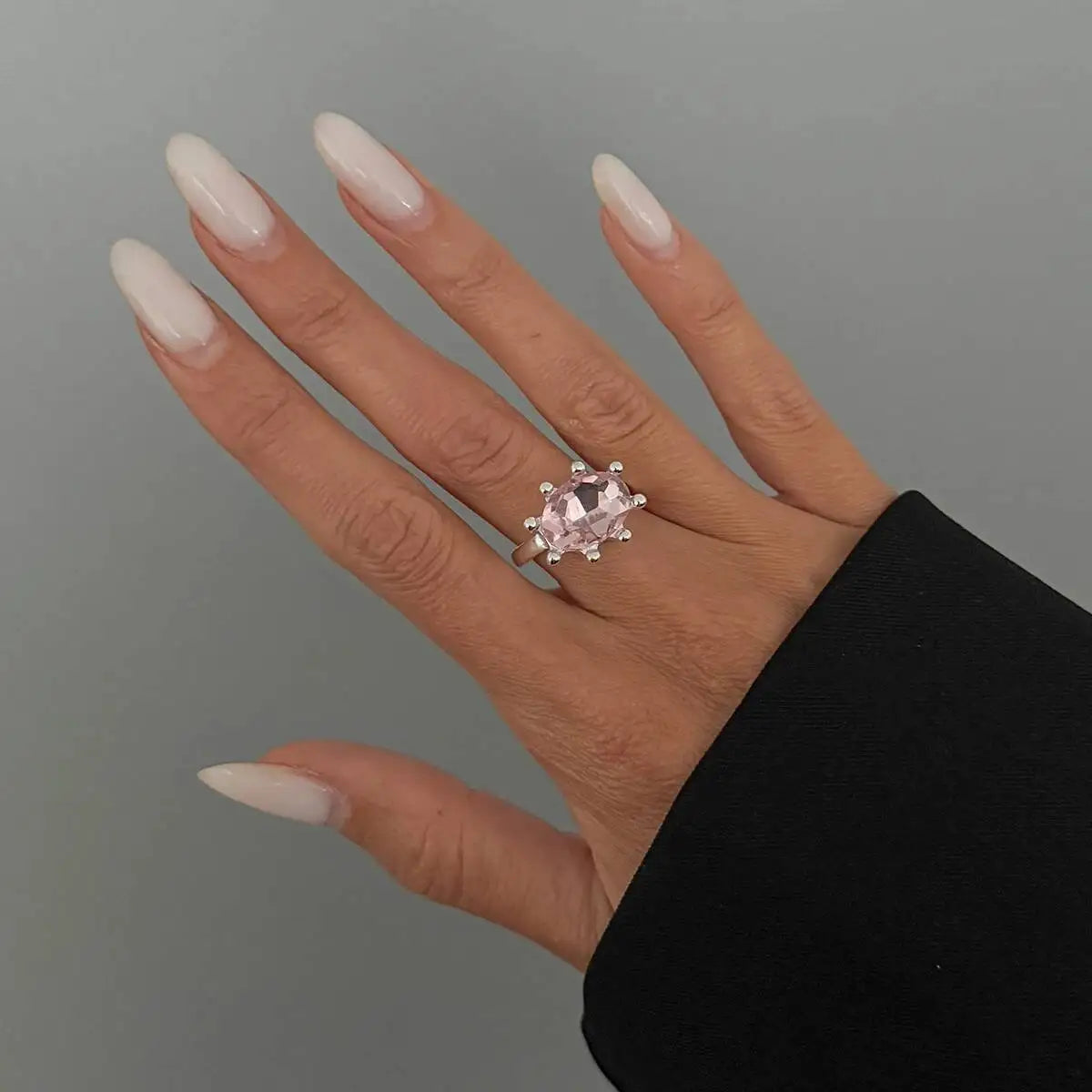 Ingemark Personalized Colorful Rhinestone Adjustable Opening Ring for Women Retro Acrylic Stackable Knuckle Ring Y2K Accessory