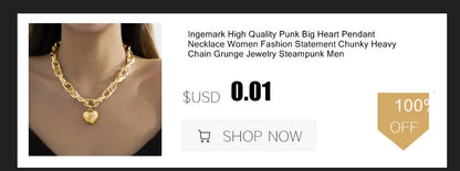 Ingemark Gothic Layered Big Ball Pendant Choker Necklace Women Punk Chunky Thick Box Clavicle Chain Grunge Jewelry Steampunk Men